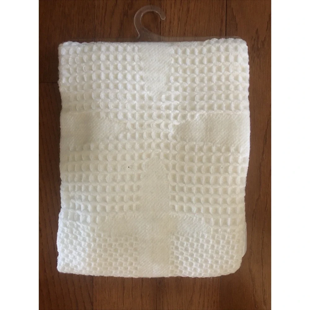 New Little Beginnings Baby blanket Waffle weave satin trim Bless this Child